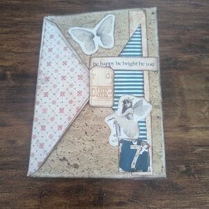 🌻Butterfly Rustic Junk Journal-Handmade- Recycled Materials-Blue & Cream-Garden